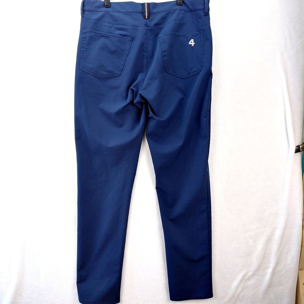 FourLaps Pants Mens 34X32 Blue Traverse Athletic Fit 4-Way Stretch Golf Chinos - Picture 8 of 12